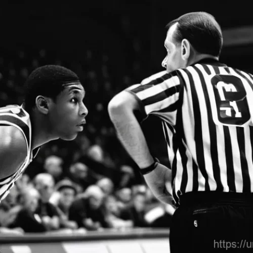 Home 29 농구 심판이 보는 경기 룰 - **Prompt 1: Intense Focus of a Basketball Referee**
"A highly detailed, realistic image of a pro...