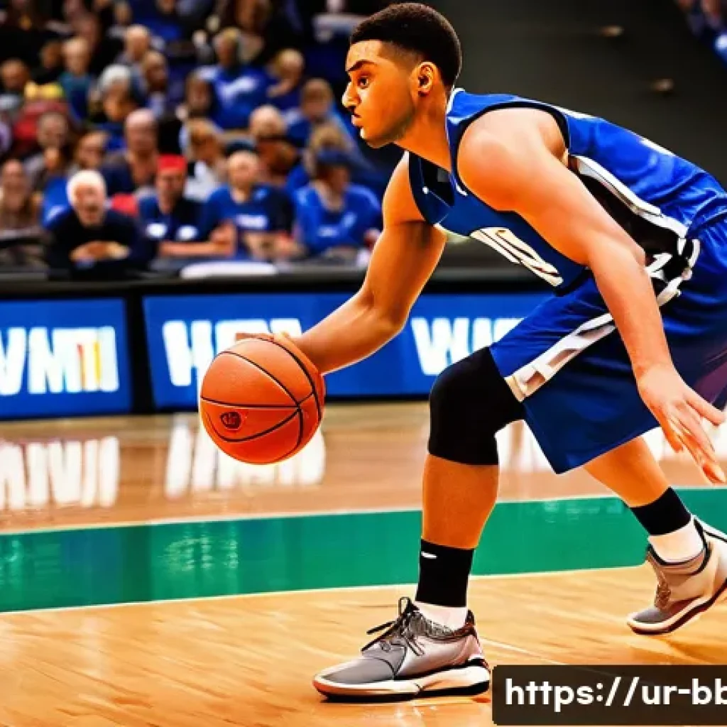 농구 손목 보호대 사용 이유 - **Prompt 1: Dynamic Game Play with Wrist Protection**
"A male basketball player, mid-action on a...