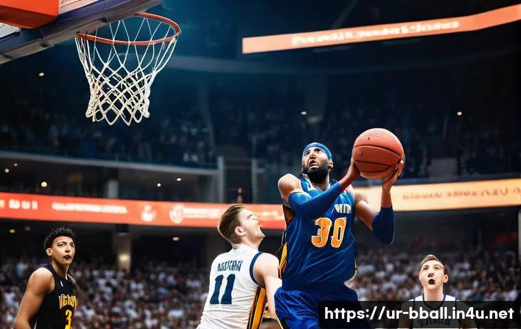 농구와 다른 스포츠 비교 - **Dynamic Game-Winning Shot:** A highly detailed, hyper-realistic image capturing the intense, decis...